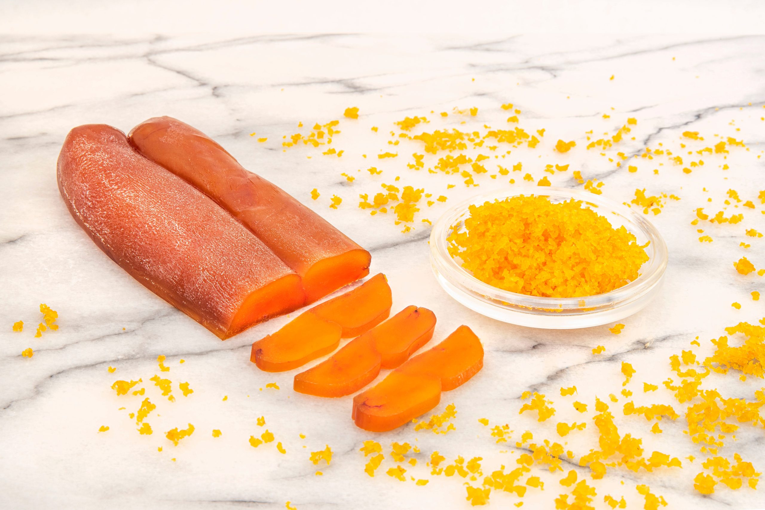 Close-up,Of,A,Cut,Boutargue,,Dried,Mullet,Fish,Roe
